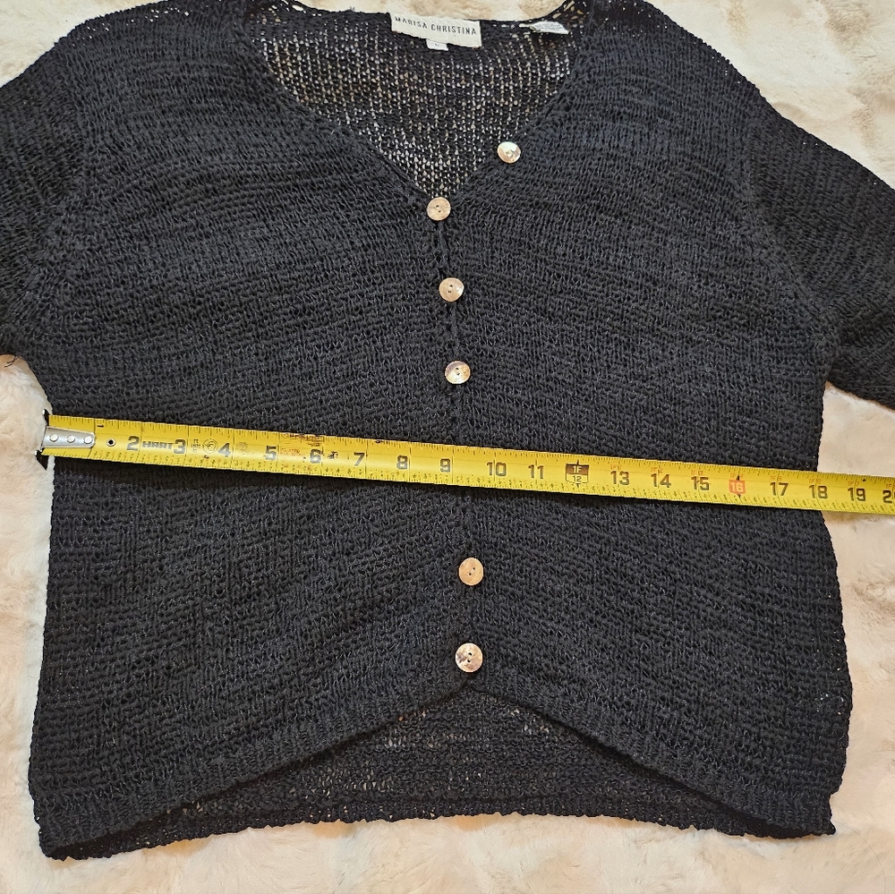 Vintage Marisa Christina Nitted Button-up Shirt Sz L - Picture 4 of 5